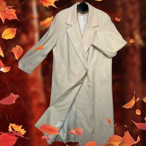 Forecaster Of Boston Womens Wool Cream Long Winter Coat Sz 10 Double Breasted US